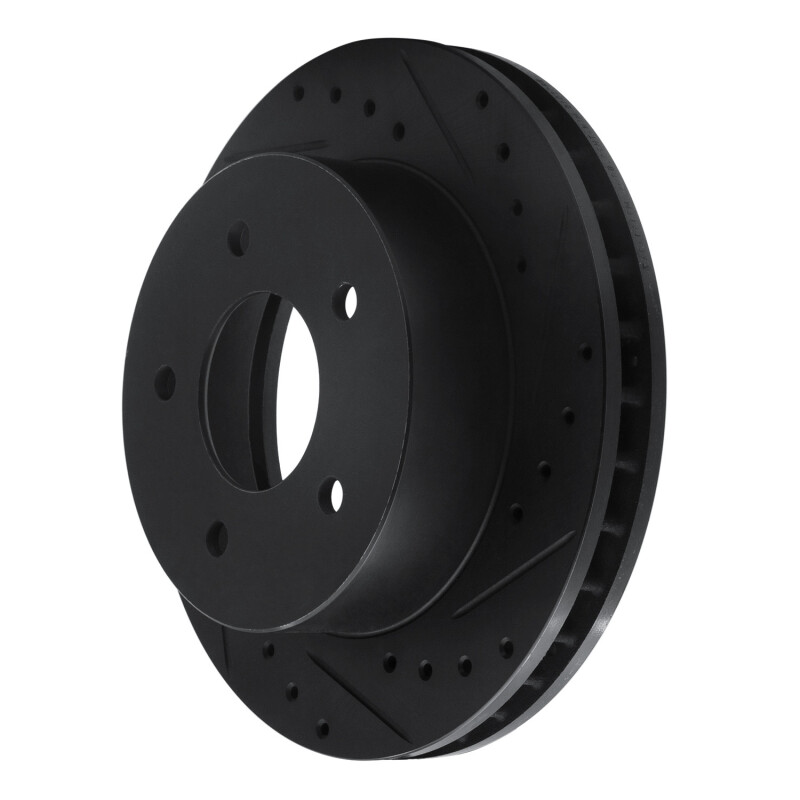 Chevrolet ASTRO Brake Rotor (1) - Front Right - R1 Concepts - Drilled & Slotted - Black - `90-`02